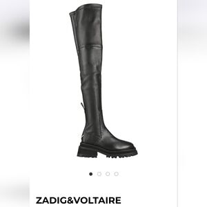 NEW $1,298 Zadig and Voltaire Chelsea High + Smooth Lamb Lambskin Leather Boots